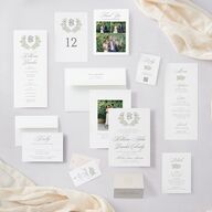 Luxury Floral Monogram Place Cards Cotton Signature