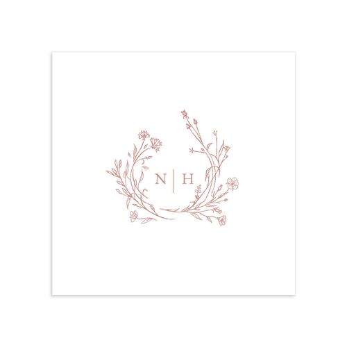 Natural Monogram Cocktail Napkins Dusty Rose Napkin Uncoined