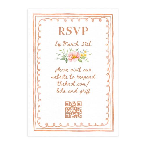Countryside Crest QR Code RSVP Cards Raw Sienna Signature Standard