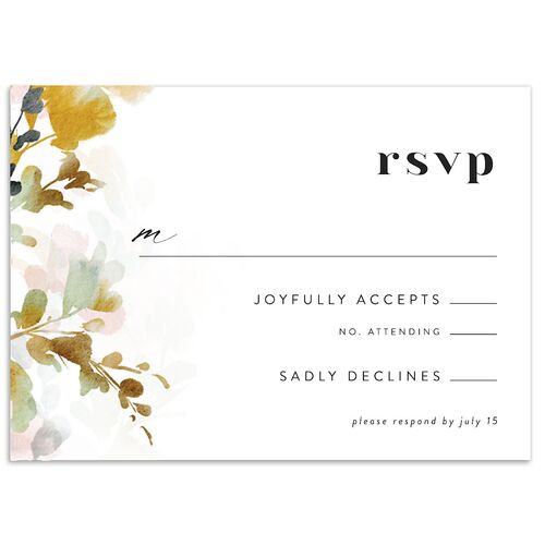 Watercolor Blooms Wedding Response Cards Solar Power Signature Standard