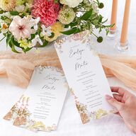 Hydrangea Garden Wedding Programs Gold Pink Cotton Signature