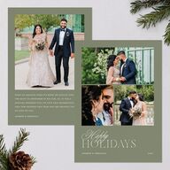 Classic Happy Holiday Cards Thyme Signature Blank Portrait  Standard