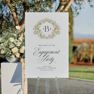 Black Tie Crest Engagement Party Standard Welcome Sign Large Pure White Standard Indoor Foam Core L Welcome