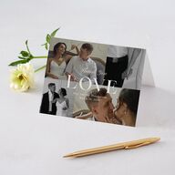 Modern Photo Collage Thank You Cards Linen