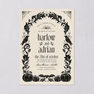 Spooky Halloween Nouveau Wedding Invitations Linen Signature Blank Standard No