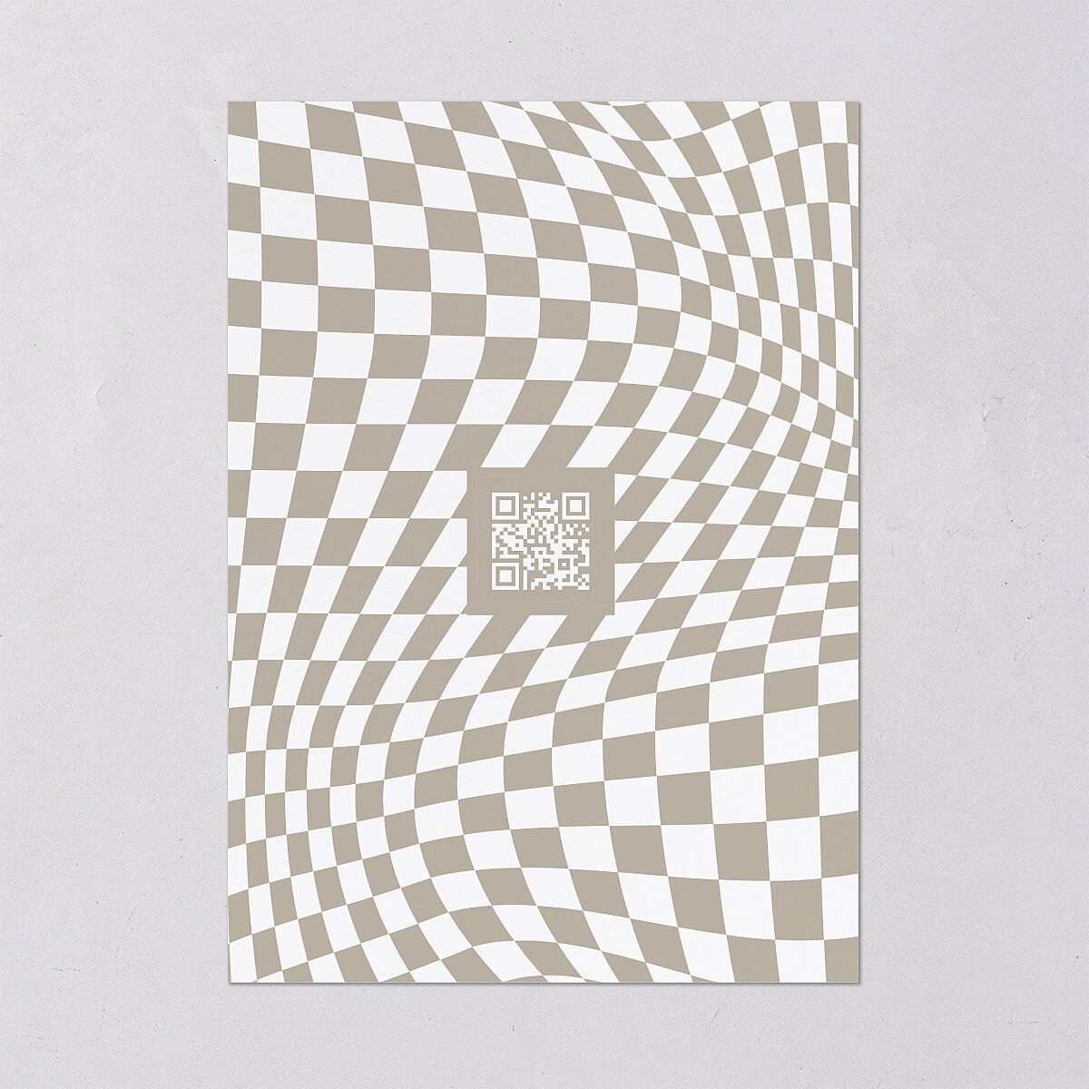 Checked Wedding Invitations Taupe Signature Blank No Standard
