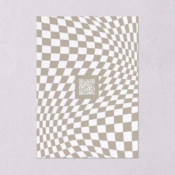 Checked Wedding Invitations Taupe Signature Blank No Standard
