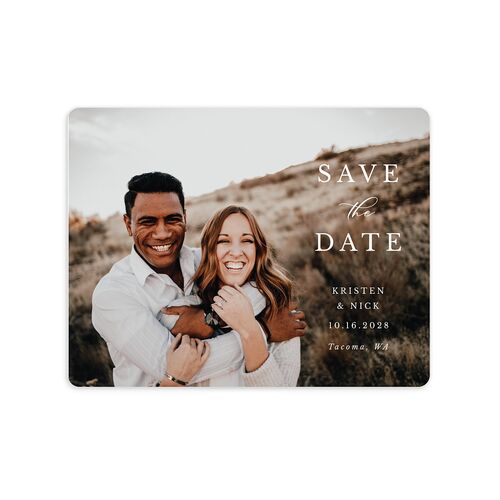 Eucalyptus Frame Save The Date Magnets Pure White Magnet Paper