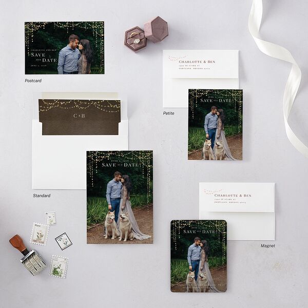 Enchanted Evening Save the Date Petite Cards Rust Signature smooth Blank No Standard