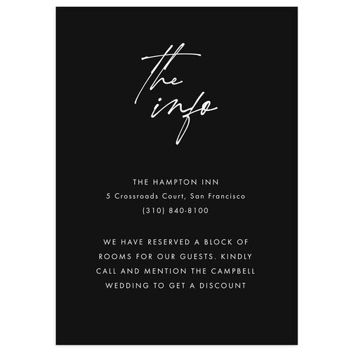 Simply Script Wedding Enclosure Cards Charcoal Signature Standard
