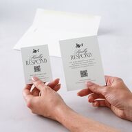 Old Money Botanical QR Code RSVP Cards Pure White Signature Standard