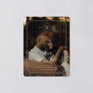 Elegant Oval Monogram Save The Date Magnets Sand Magnet Paper