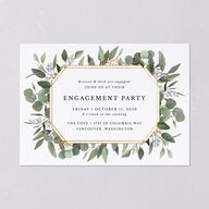 Eucalyptus Frame Engagement Party Invitations Pure White Signature Blank Standard