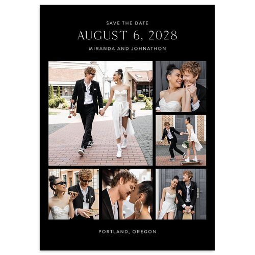 Window Gallery Save the Date Cards Midnight Signature smooth Blank No Standard