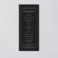Refined Frame Wedding Programs Gold Charcoal Signature
