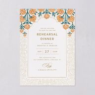 Indian Botanical Blooms Rehearsal Dinner Invitations Daffodil Signature Blank Standard