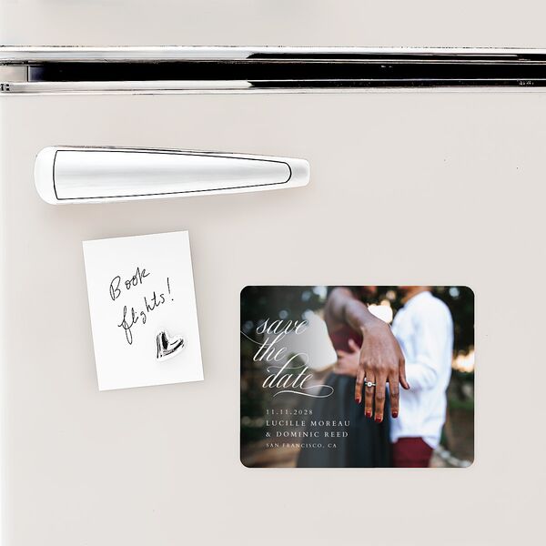 The Union Of Save The Date Magnets Pure White Magnet Paper