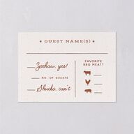 Western I Do BBQ Wedding Response Cards Saddle Signature Standard