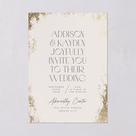 Metallic Edge Wedding Invitations Gold Champagne Signature Blank No