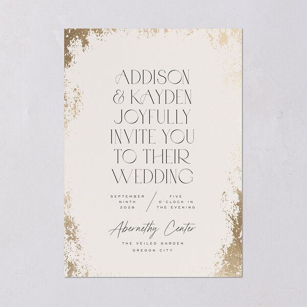 Metallic Edge Wedding Invitations Gold Champagne Signature Blank No