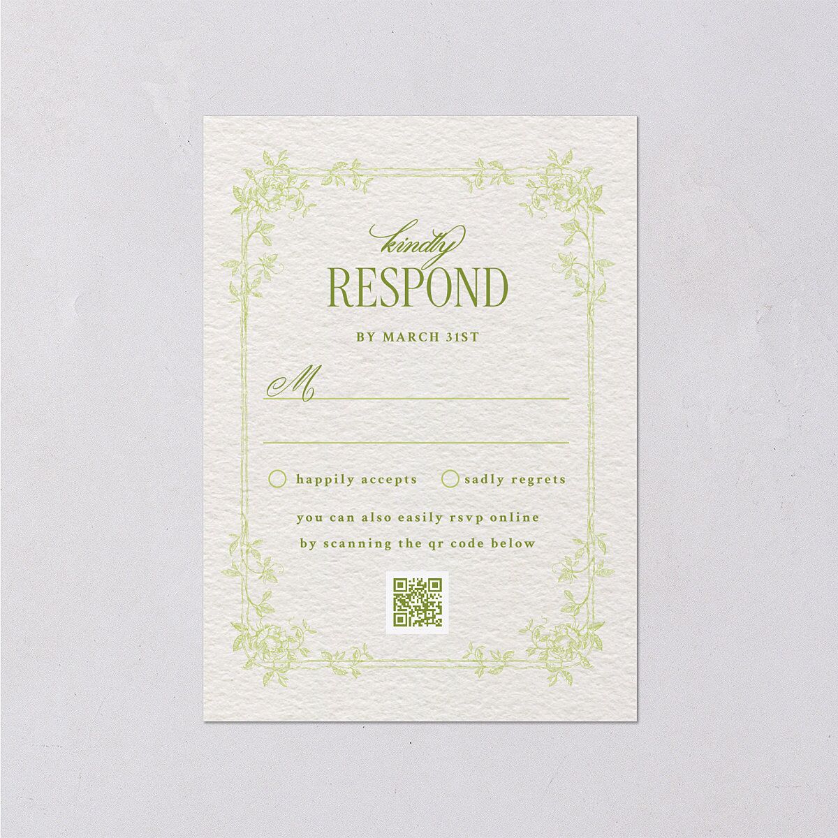 Vintage French Botanical Wedding Response Cards Meadow Signature Standard