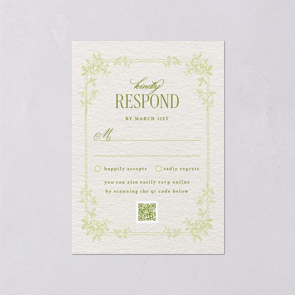 Vintage French Botanical Wedding Response Cards Meadow Signature Standard