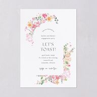 Pastel Flower Arch Engagement Party Invitations Pink Cotton Signature Blank Standard