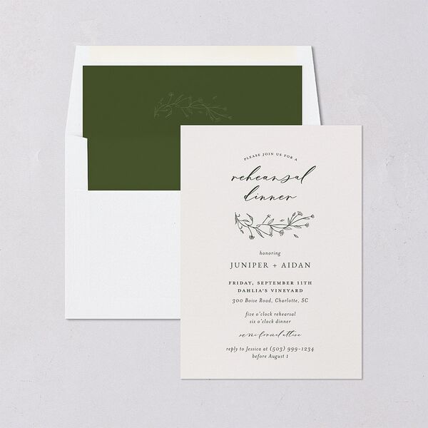 Gilded Monogram Rehearsal Dinner Invitations Dark Camo Signature Blank Standard