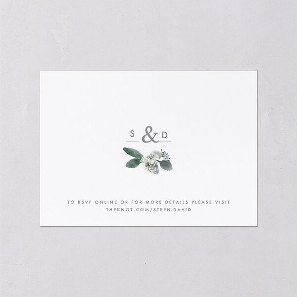 Elegant Greenery Wedding Response Cards Pure White Signature Standard