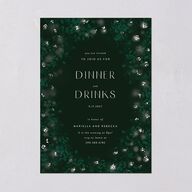 Moonlit Garden Rehearsal Dinner Invitations Dark Emerald Signature Blank Standard