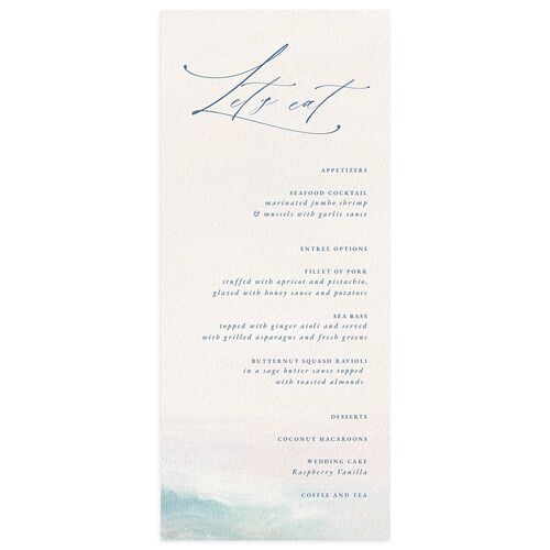 Abstract Beach Menus Champagne Signature