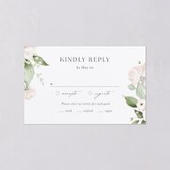 Elegant Peonies and Hydrangeas All-in-One Wedding Invitations Baby Blue Signature Light Both Recipient and Return Addresses No
