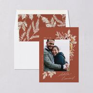 Dried Blooms Save the Date Cards Gold Copper Signature smooth Blank No Standard