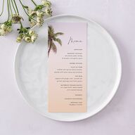 Breezy Palm Trees Menus Sheer Lilac Signature