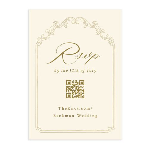 Antique Botanical Garland QR Code RSVP Cards Champagne Signature Standard