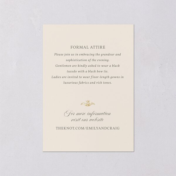 Vintage Regency Monogram Frame Foil Wedding Event Detail Cards Champagne Gold Signature Standard