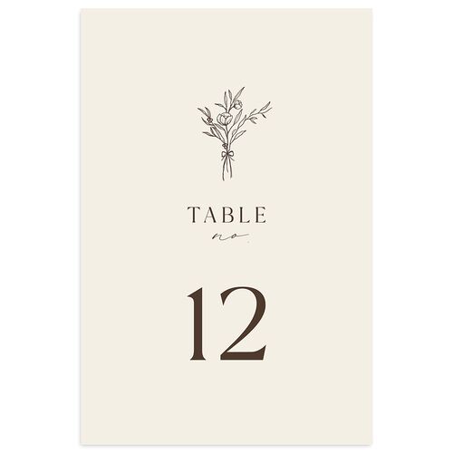Simple Boho Flowers Table Numbers Champagne Signature
