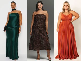 Three plus-size wedding guest dress ideas