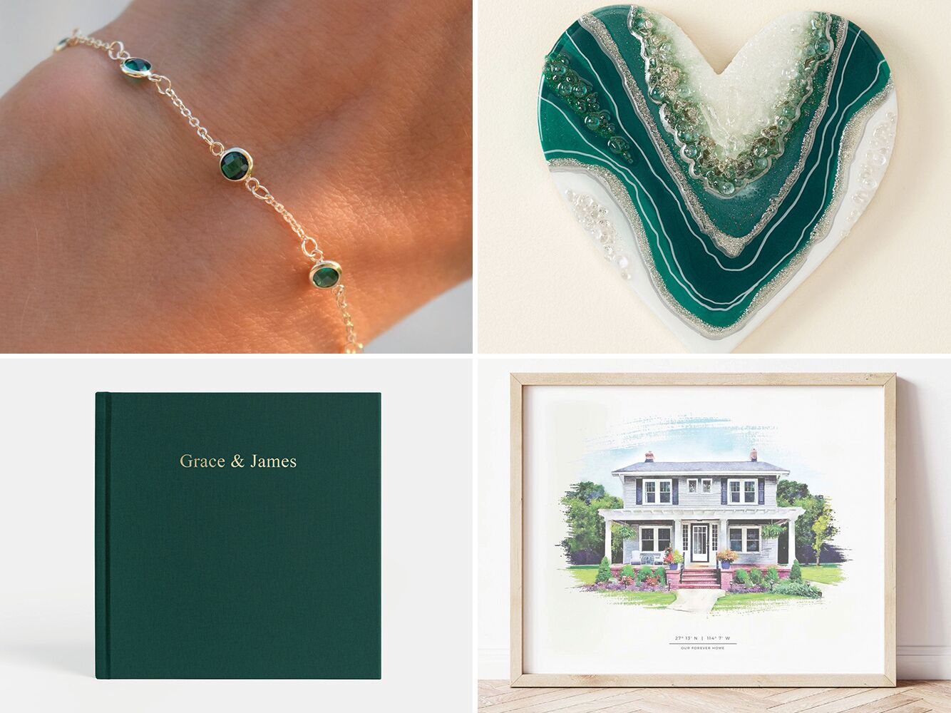 Collage of 55th wedding anniversary gift ideas