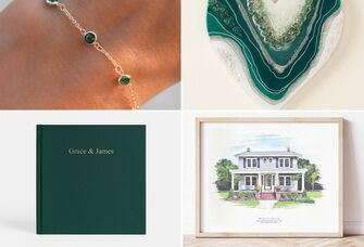 Collage of 55th wedding anniversary gift ideas