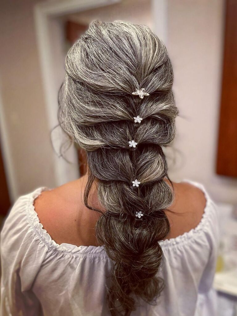 easy lace braid hairstyle for wedding 