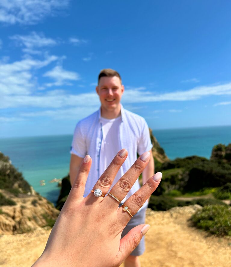 Getting engaged on the cliffs of Lagos, Portugal! A truly unforgettable moment!