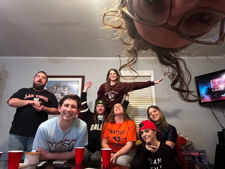 Football with friends.