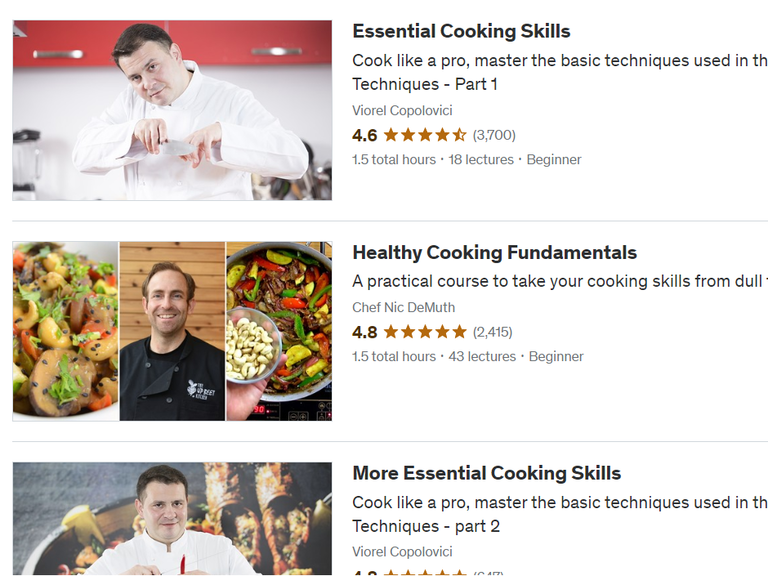 Online cooking classes from Udemy
