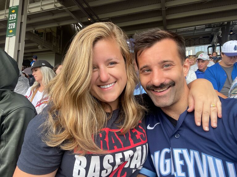 One of our favorite traditions began on our third date, which is seeing the Cubs play the Braves at Wrigley Field. 