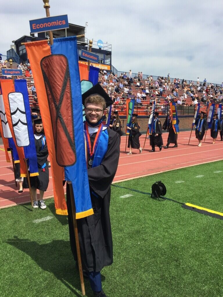 Mike graduates from Gettysburg College with his Bachelor's degree in Economics.