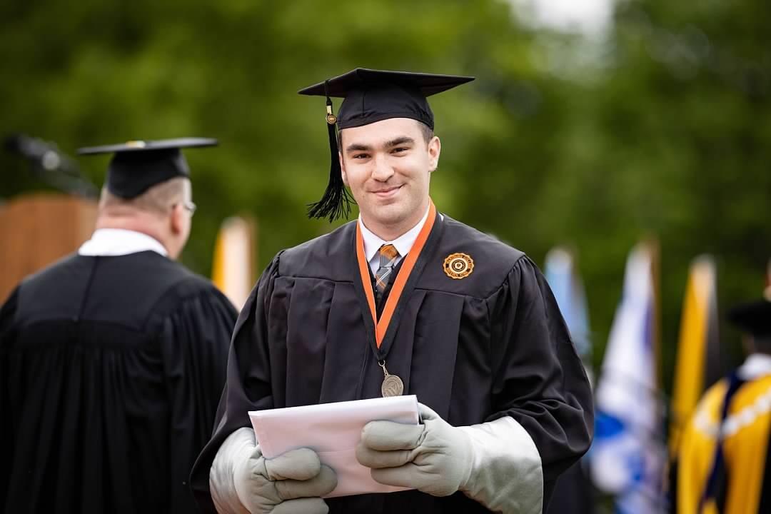 AND Jared revealed he had been Sir Victor, the Wartburg school mascot, for the past four years!