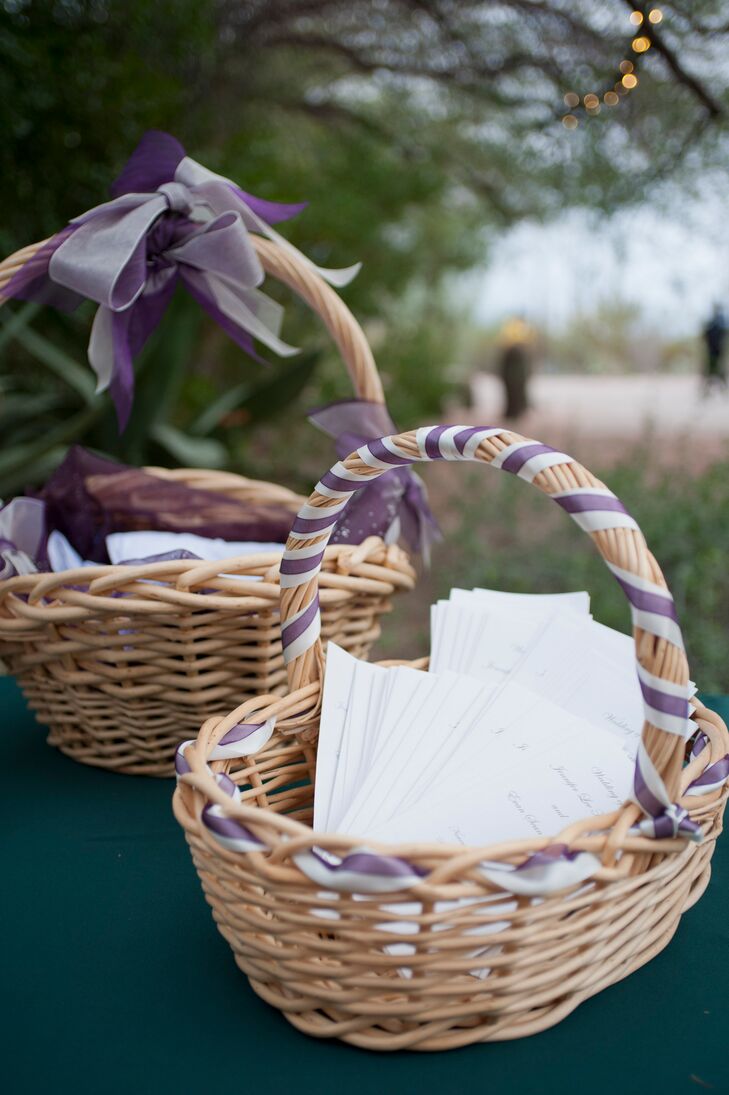 Ceremony Program And Kippah Baskets