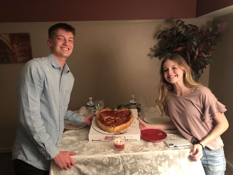 First Valentine's Day! The most awkward photo you'll ever see. 