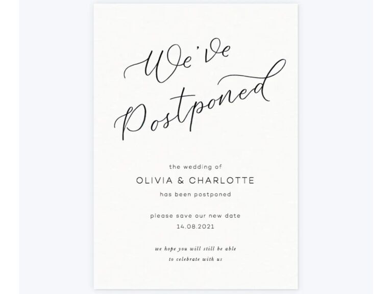 Change the Date Cards + Tips for Announcing Your Wedding Postponement